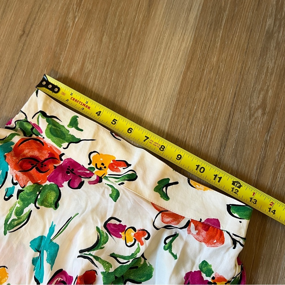 Vintage 90s Carole Little Floral Maxi Skirt Rayon Size 10 USA fits 4 - 6 - Picture 4 of 6